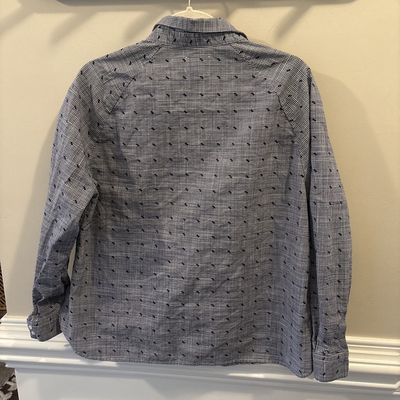 Barbour Women's LS Button Up Blue Gingham/Polkadot Shirt Size 8 - Picture 4 of 4